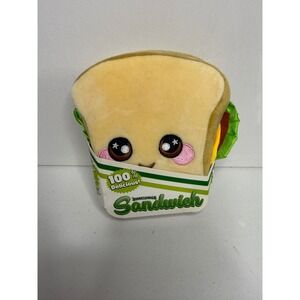 Squeezamals Squishy Sandwich Lovey Plush Toy Soft Food White Bread Plush Stuffed